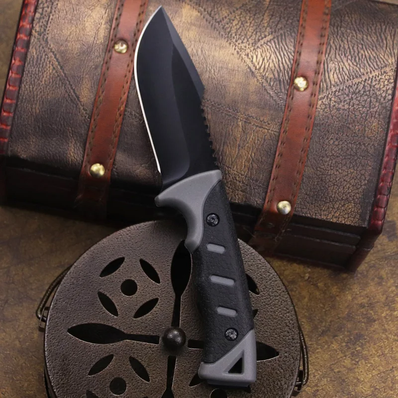 Прямой тактический нож 440A сталь 58 HRC уличный охотничий из АБС-пластика для