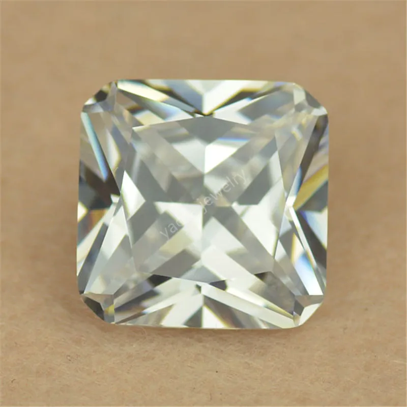 Оптовая продажа белый корундовый синтетический драгоценный камень 4x4 ~ 12x12 мм с