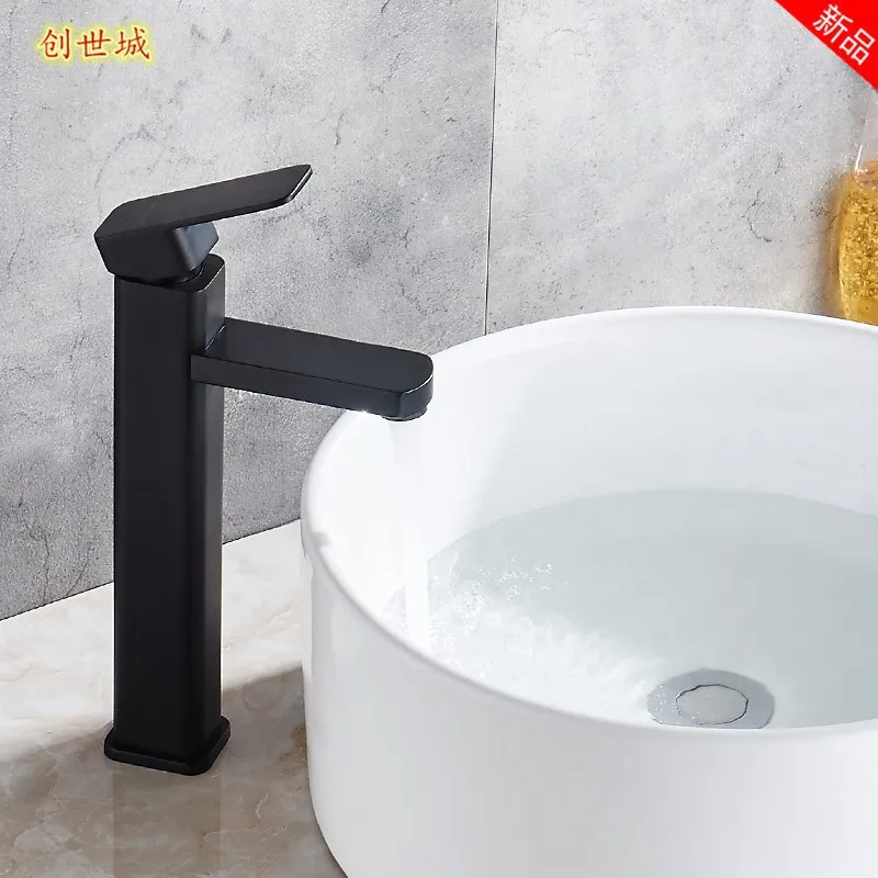 

Home Kitchen Black Bathroom Cabinet Wash Basin Household Wash Basin Top Single Hole Hot Cold Water Tap