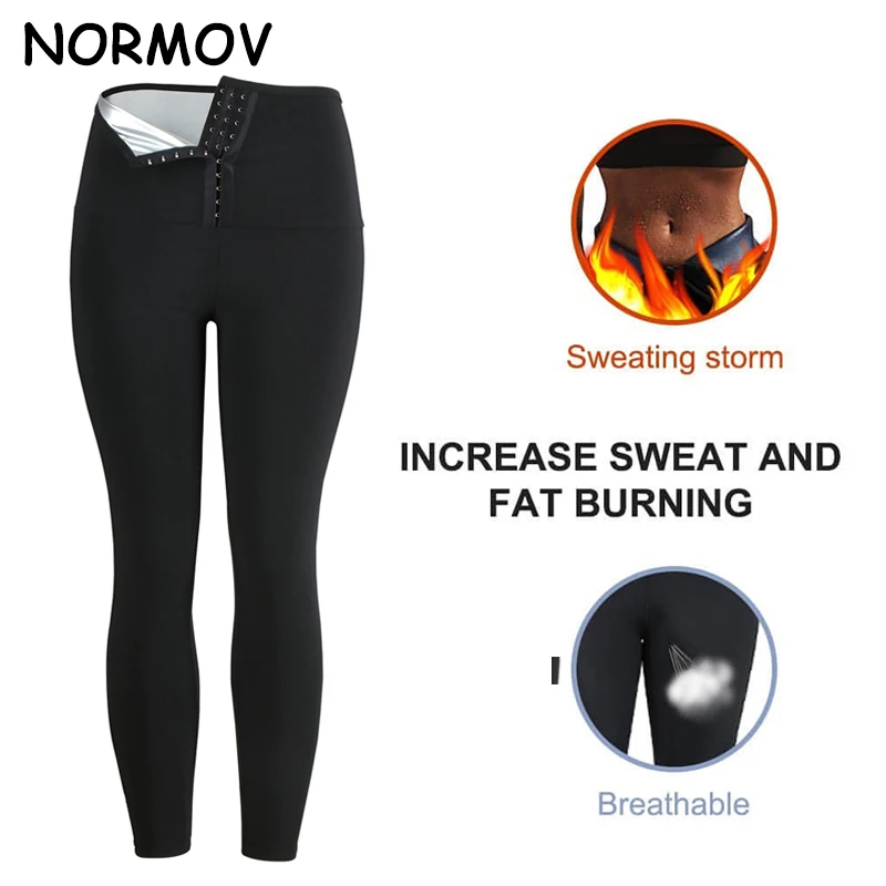 NORMOV Shapewear Leggings Women High Waist Fitness Sports Leggings Sweat Abdomen Leggings Gym Fitness Training Sports Pants