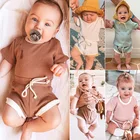 Лидер продаж 2021, детская одежда для мальчиков, детская одежда, наряд для новорожденных, Пижамный комплект для маленьких девочек, летний спортивный костюм с коротким рукавом