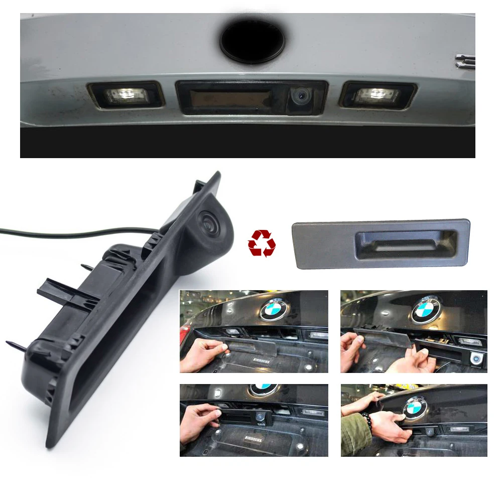 Автомобильная камера заднего вида ZJCGO HD CCD ручка для багажника ночного видения BMW