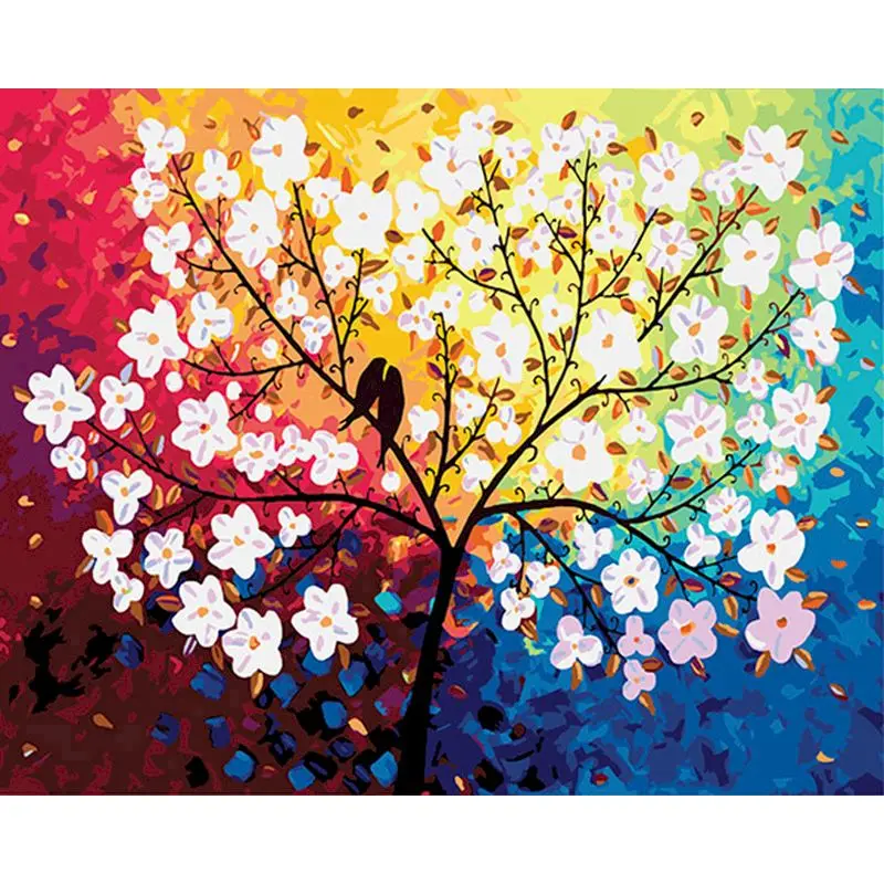 

SELILALI 60x75cm Framed Picture By Numbers Kits For Adults Children White Flower Painting Handmade Unique Gift Home Room Decor