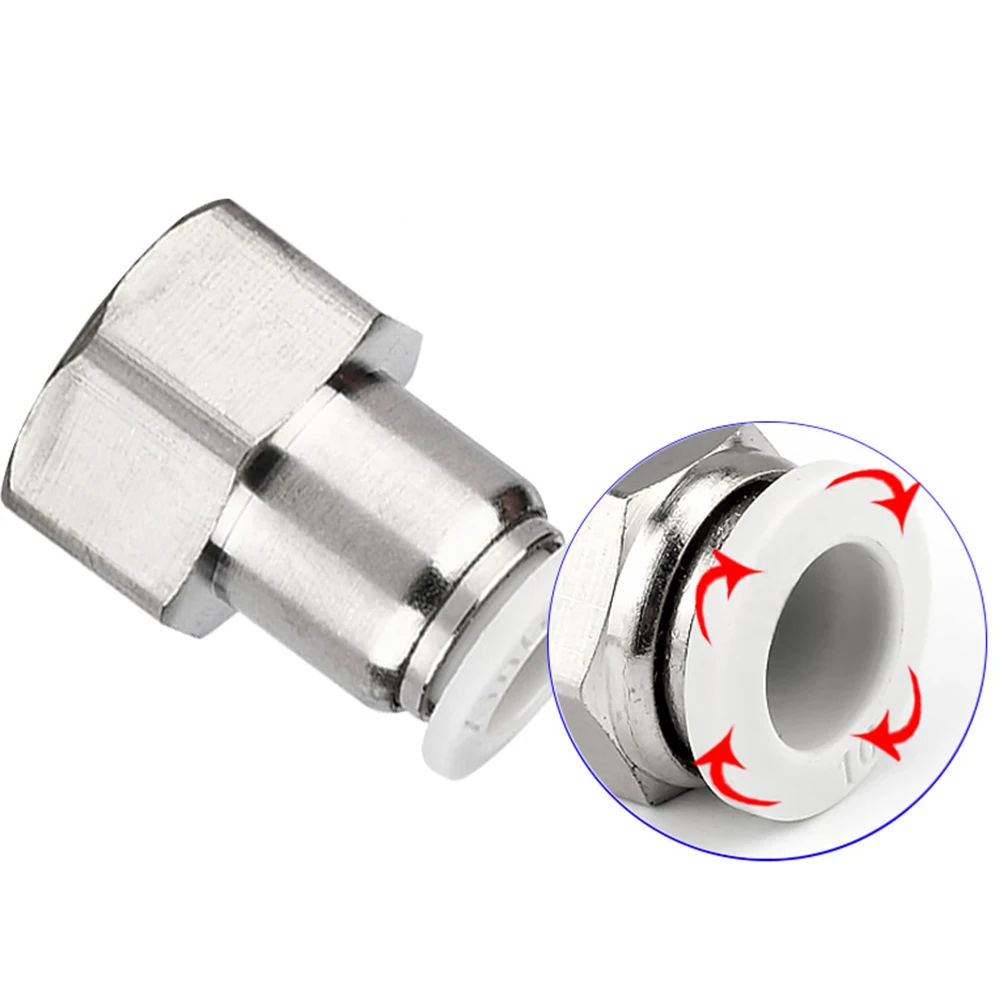 PCF Белый воздушный шланг трубы 4 6 8 10 12 Пневматический коннектор Быстрый 1/8" 3/8" 1/2" 1/4" Женская резьба на.
