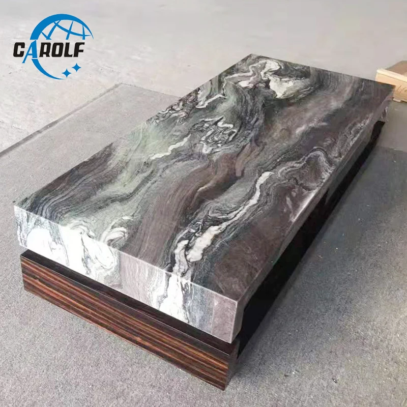 Лучшая цена домашняя мебель деревянный журнальный столик с зеленым мраморным