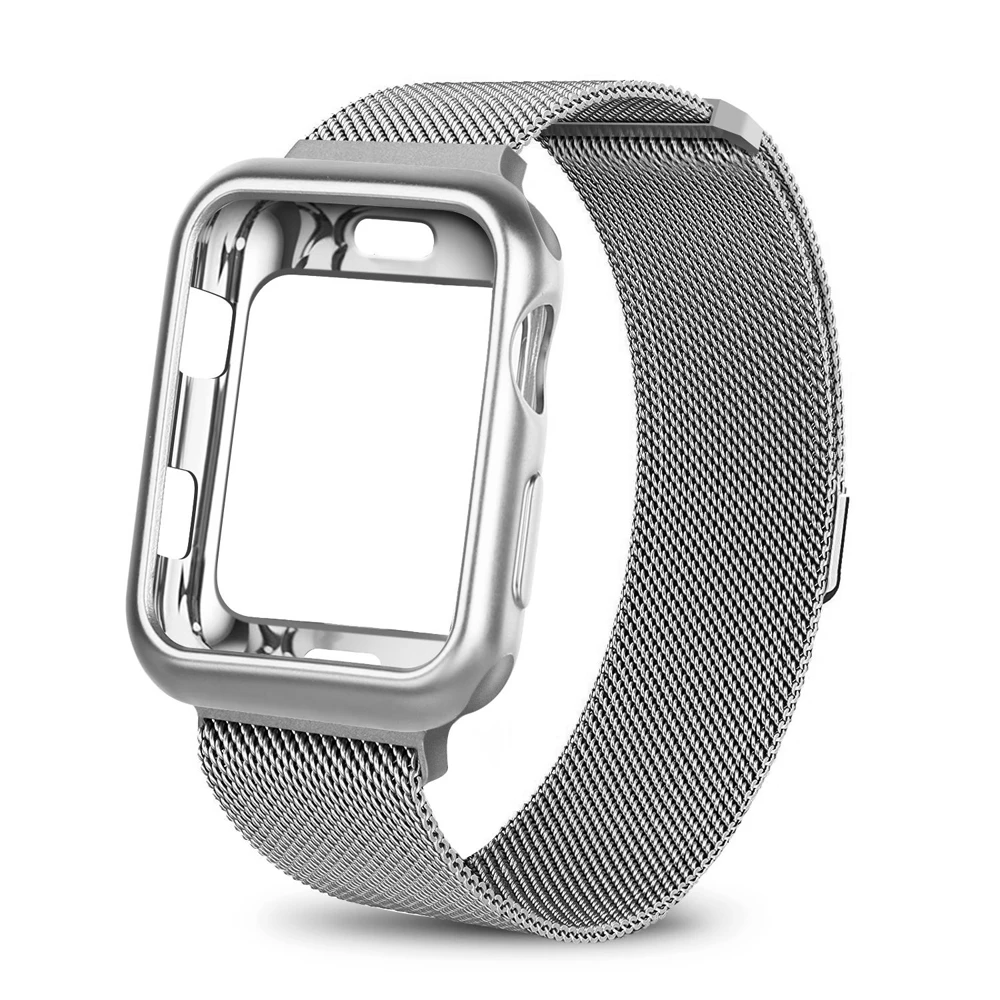 Чехол + ремешок для часов apple watch 4 полоса 40 мм 44 (наручных iwatch 5) Watch 1/2/3 42 38 Миланская