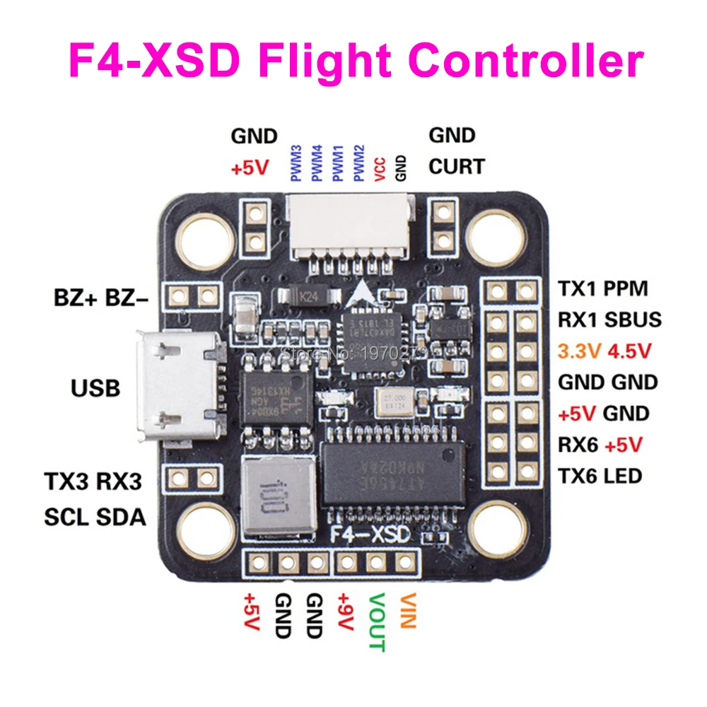 Плата контроллера полета F4 XSD 2 6S Встроенный OSD 5 в 9 В BEC поддержка SBUS PPM RX для Mini 150 130