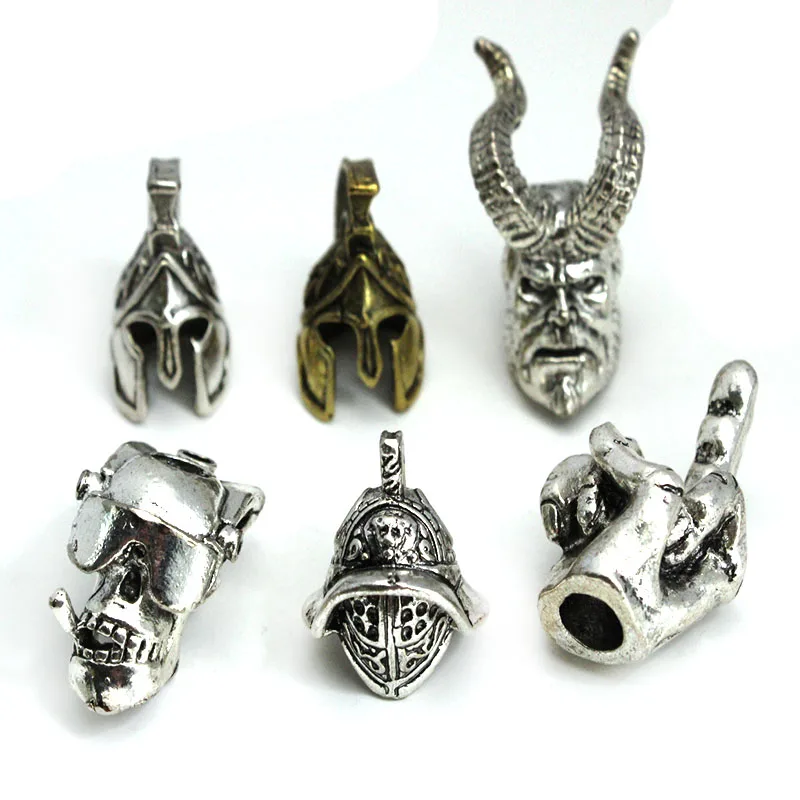 DIY ручной работы череп Паракорд веревка бусины Медный Спарта шлем для браслета