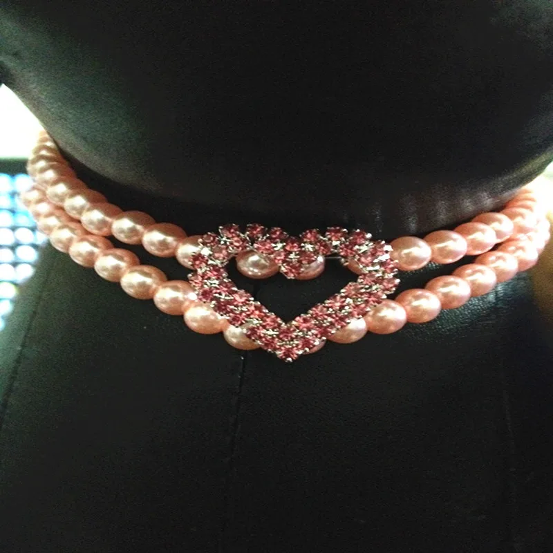 Маленькие животные Щенок ожерелье ошейник для собак жемчуг с блестящими в форме