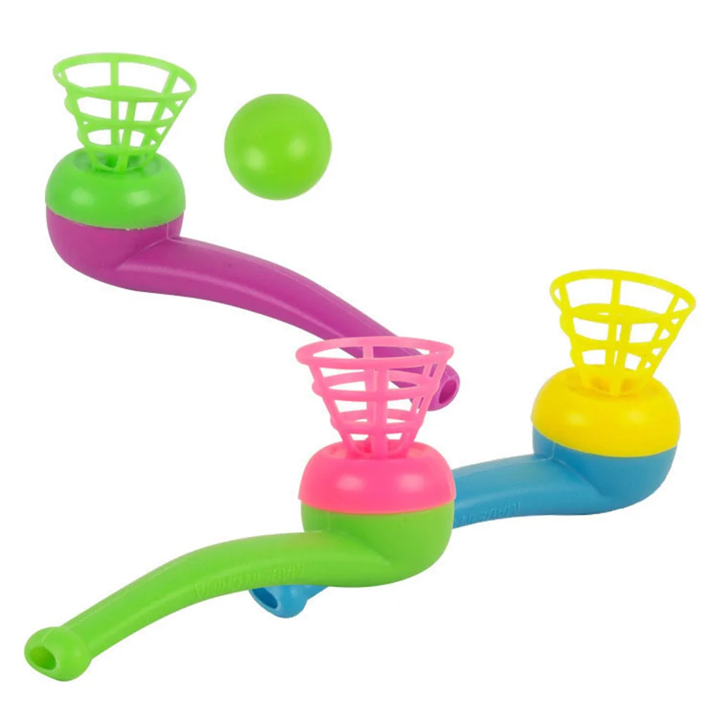 

2021 10PCS Children Toys Blow Pipe & Balls Kid Blowing Toys Gift Plastic Pipe Balls Toy Color Random