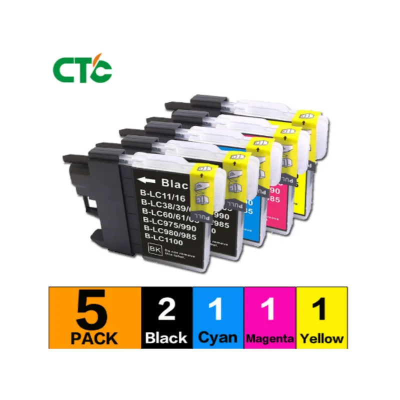 5 uds для LC39 LC60 LC985 LC975 совместим с DCP J125 J315W J515W J140W MFC J265W J410 J415W J220 краска imp|Чернильные