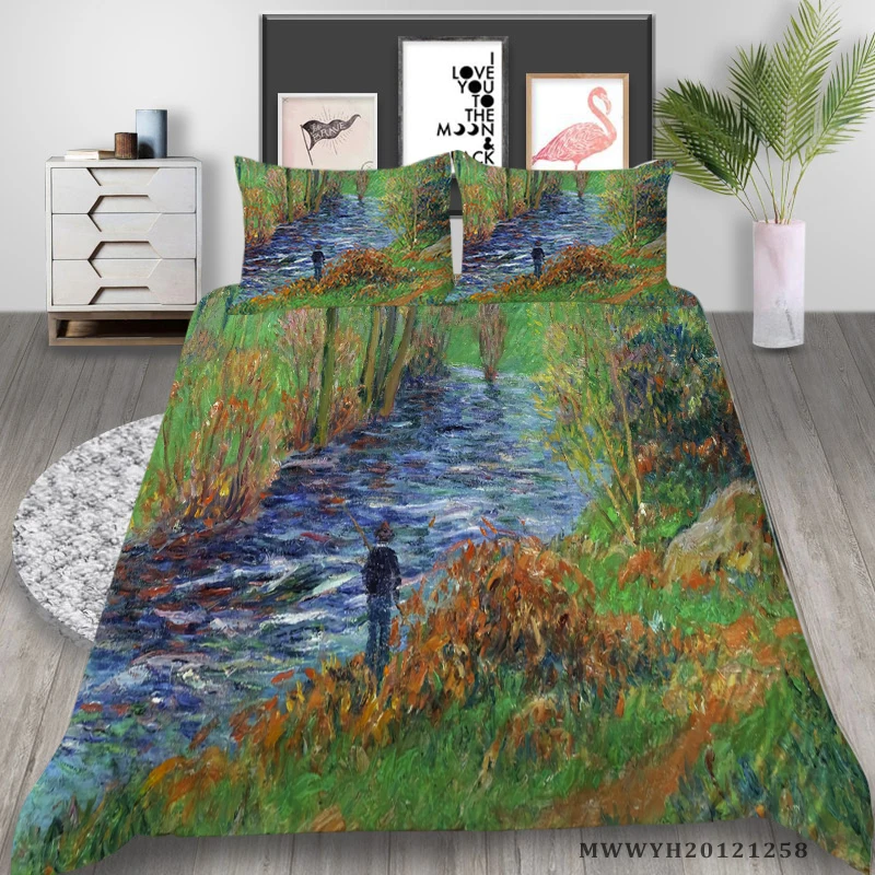

3D Bedding Set Oil Painting Print Duvet Cover Set 2/3 Pcs Unique Bed Gift Bed Set Queen Size Home Decor