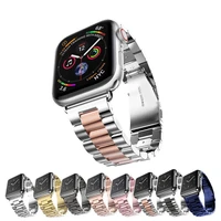 for apple watch band series 6 5 4 3 2 strap 40mm 44mm 42mm stainless steel bracelet strap adapter for correa iwatch band 5 38mm