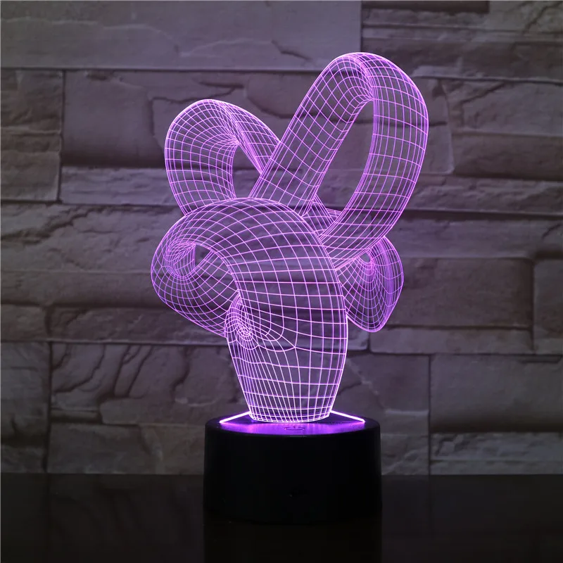 Уникальный абстрактный ночник 3D светодиодный Настольный светильник USB красочная