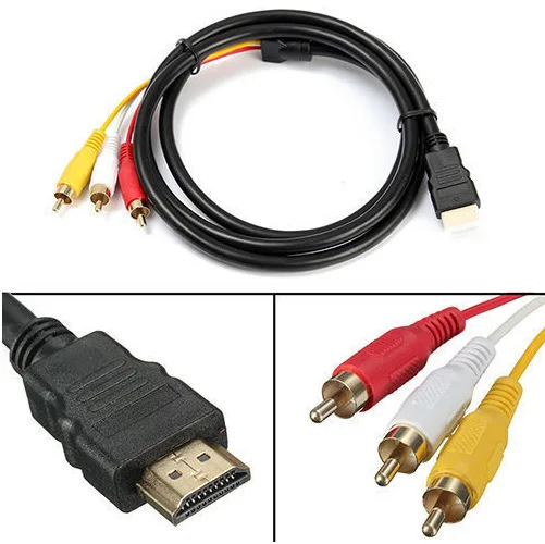 Аудиоразъем onbian HDMI HD-кабель к 3RCA аудиокабелю со скатом кабель адаптера Два в