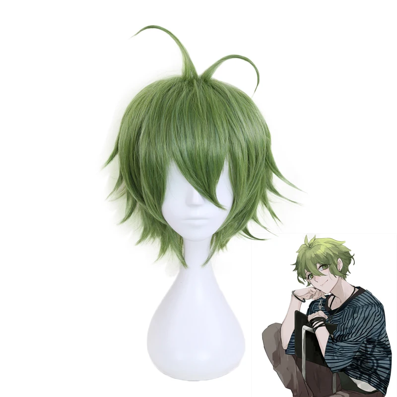 

Anime Danganronpa Rantaro Amami Rantarou Green Short Wig Cosplay Costume Dangan Ronpa V3 Heat Resistant Synthetic Hair Wigs