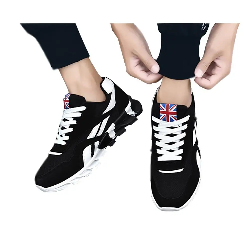 Мужские кроссовки с сетчатой поверхностью и шнуровкой для бега прогулочная