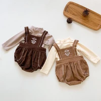 toddler baby girls suit korean style spring autumn infant baby girls clothing sets long sleeve cotton t shirt corduroy romper