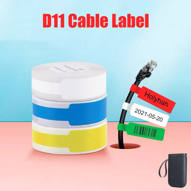 Niimbot D11 D110 carta per etichette per cavi termici autoadesivi per rete di identificazione fai-da-te impermeabile antiolio nome filo in fibra