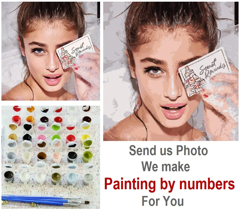 Картина маслом по номерам на заказ рисунок холсте картина от клиента домашние