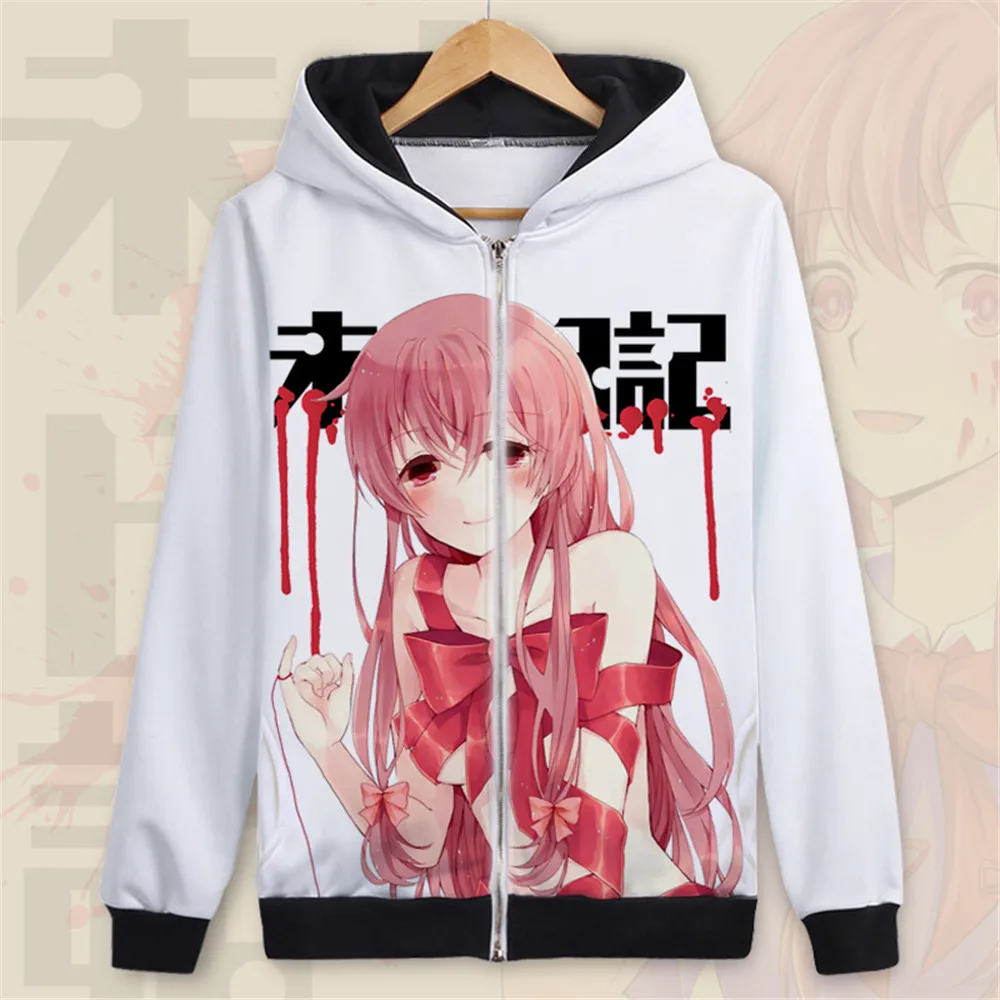 Костюм для косплея Mirai Nikki Gasai Yuno толстовки Корейская версия свободного кроя