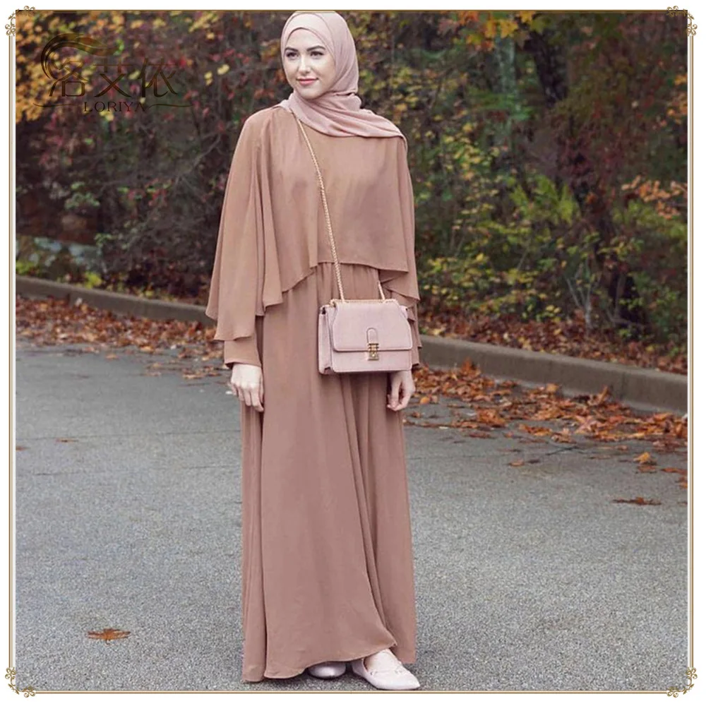 

2019 Muslim women dress girls fashion style Cape skirt fashion dress LR 114.