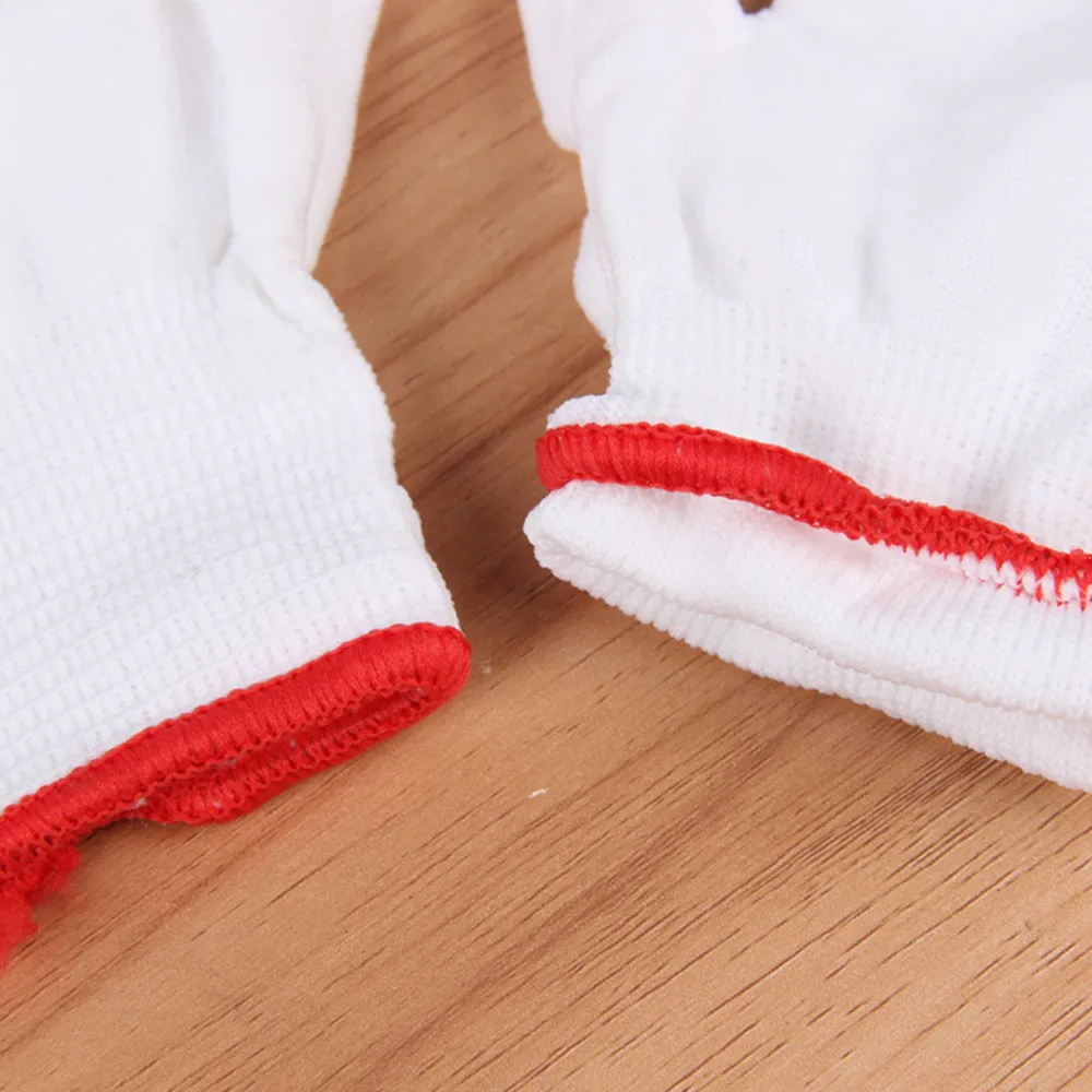 

5Pairs General Nylon Gloves Resistant White Labor Gloves Sweat-proof Insurance Work Thin Gloves QLY1135