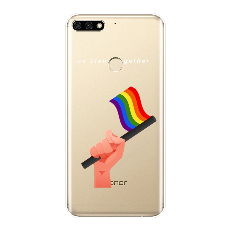 Для Huawei Honor 7 8 9 10 Lite 7S 7X 7A 7C Pro Чехол для телефона силиконовый LGBT гей сердце мягкая