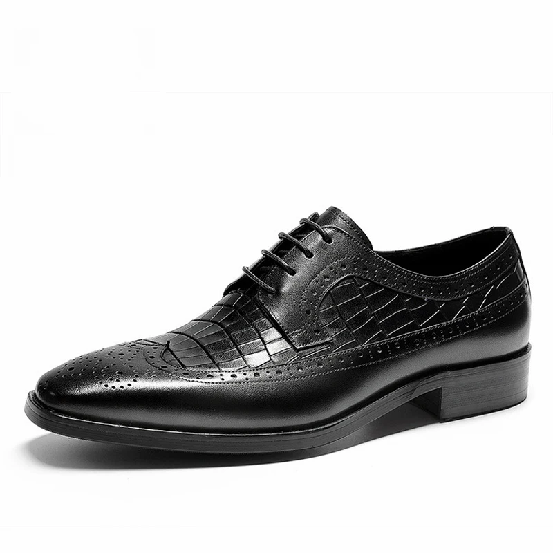 

Mens formal shoes Genuine leather oxford shoes for men dressing wedding men's brogues office shoes lace up male men shoes