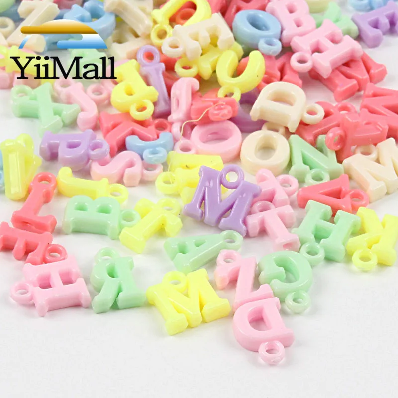 100 шт. Смешанные акриловые подвески-буквы для ручной работы детские браслеты