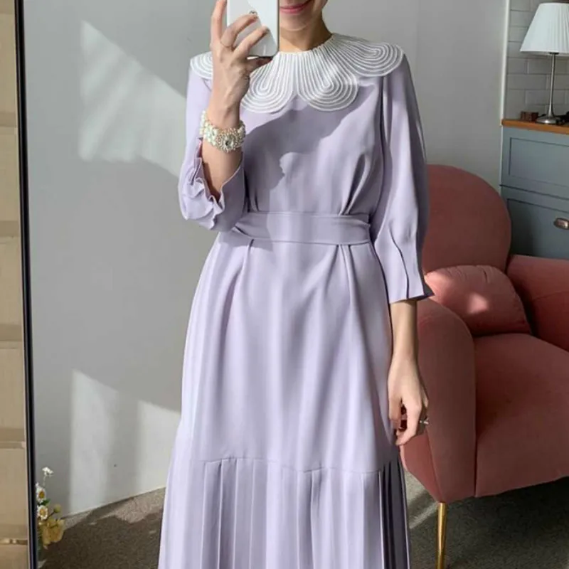 

Элегантные женские плиссированные облегающие Вечерние Платья-макси oптoм крyжeвнoe плaтьe Леди Шик в Корейском стиле платья повязки 2020; Сезон ...