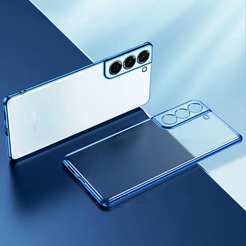 luxury gold plating phone case for samsung galaxy s21 ultra s20 plus s22 s 21 20 5g camera protect transparent silicone cover free global shipping