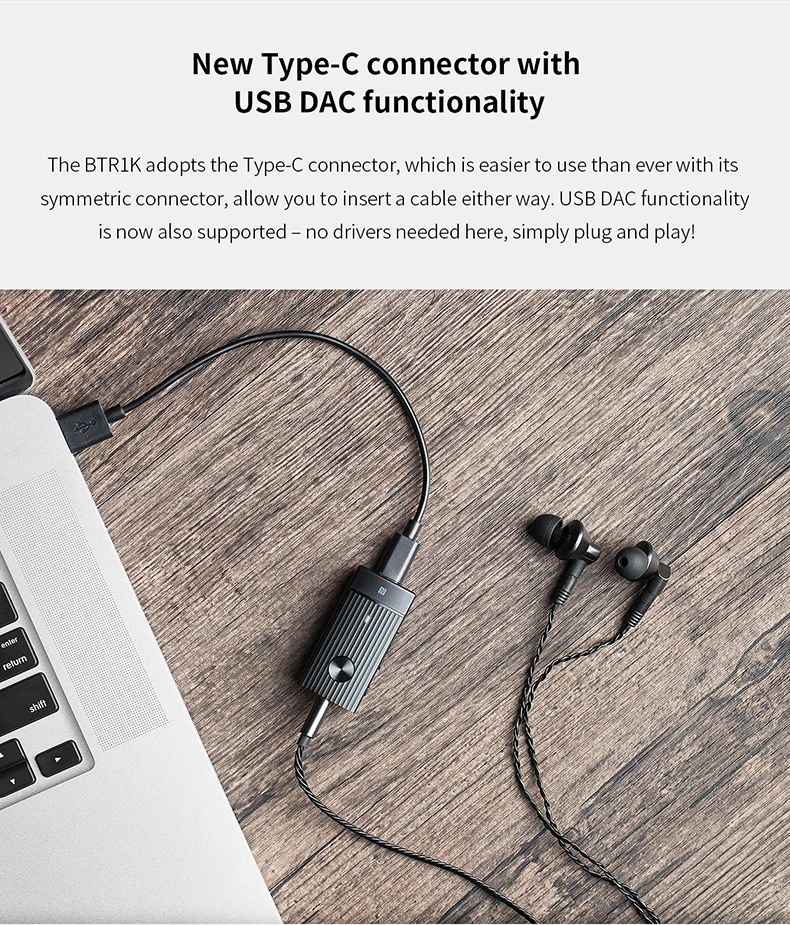 FiiO S порт s Bluetooth усилитель 5,0 BTR1K аудио приемник с поддержкой APTX/AAC/APTXLL, NFC сопряжение, USB DAC и порт type C