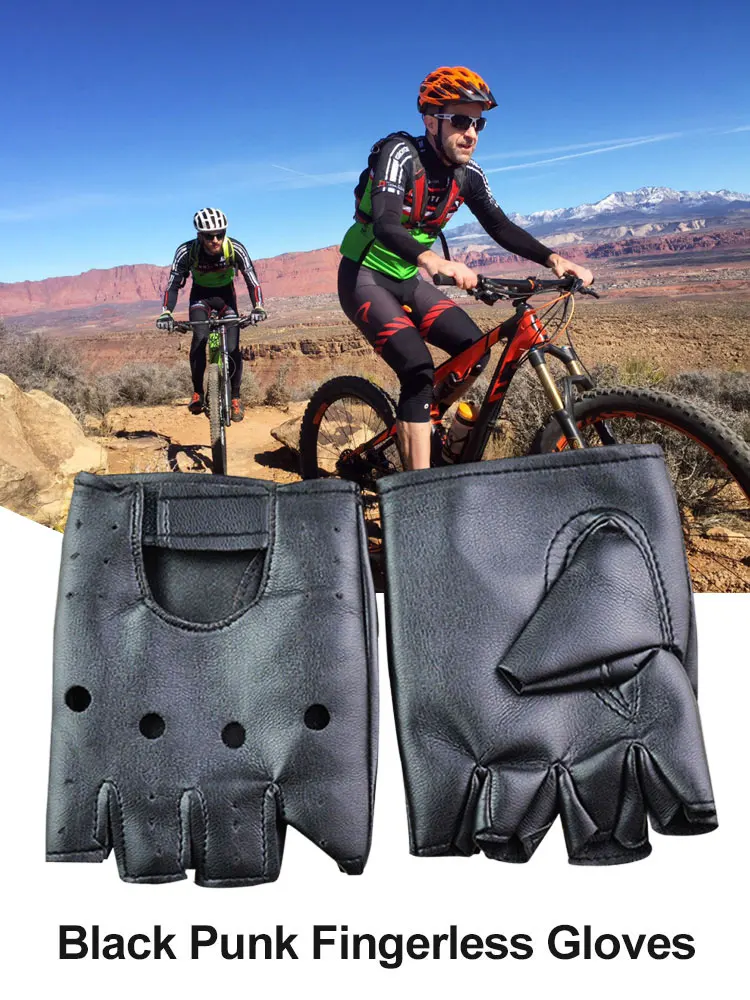 Перчатки без пальцев унисекс из искусственной кожи цвет в ассортименте 1 пара |