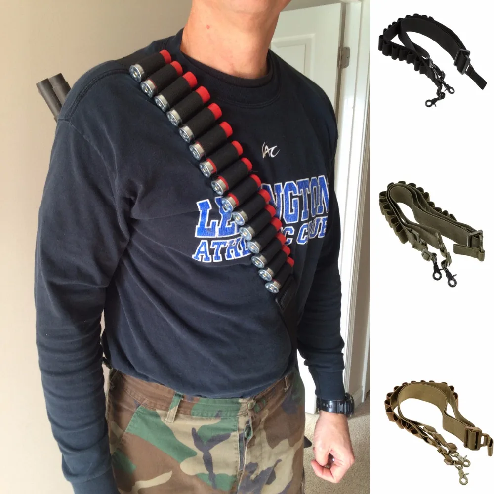 Тактический 2 точечный строп для дробовиков 15 патронов Bandolier 12Ga 20Ga нейлоновый