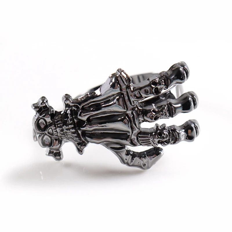 

6Pcs Halloween Ghost's Day Napkin Ring Black Metal Napkin Button Cloth Napkin Ring Desktop Decoration