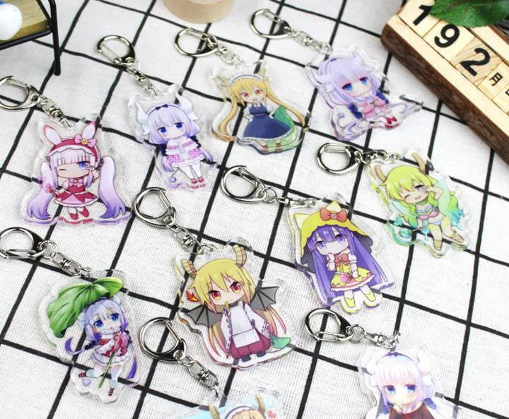 

1 Pcs Hot Sale Anime Kobayashi San Chi No Maid Dragon Keychain Miss Kobayashi's Dragon Maid Elma Key Chains Holder Rings Toys