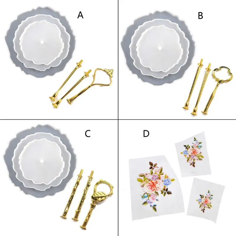 

3 Яруса Торт фрукты еда стенд смолы литье формы нерегулярные фрукты диск большая тарелка Смола плесень фрукты лоток искусство ремесла