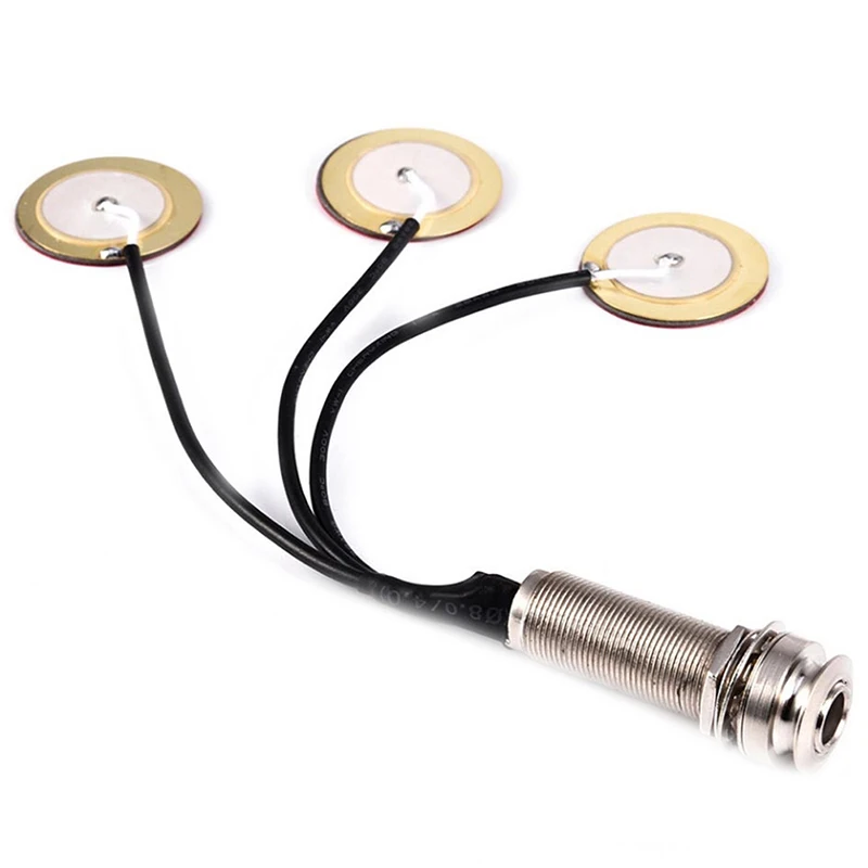 Пьезоконтактный микрофон 3 преобразователя пикапа с концевым штырьком для Kalimba |