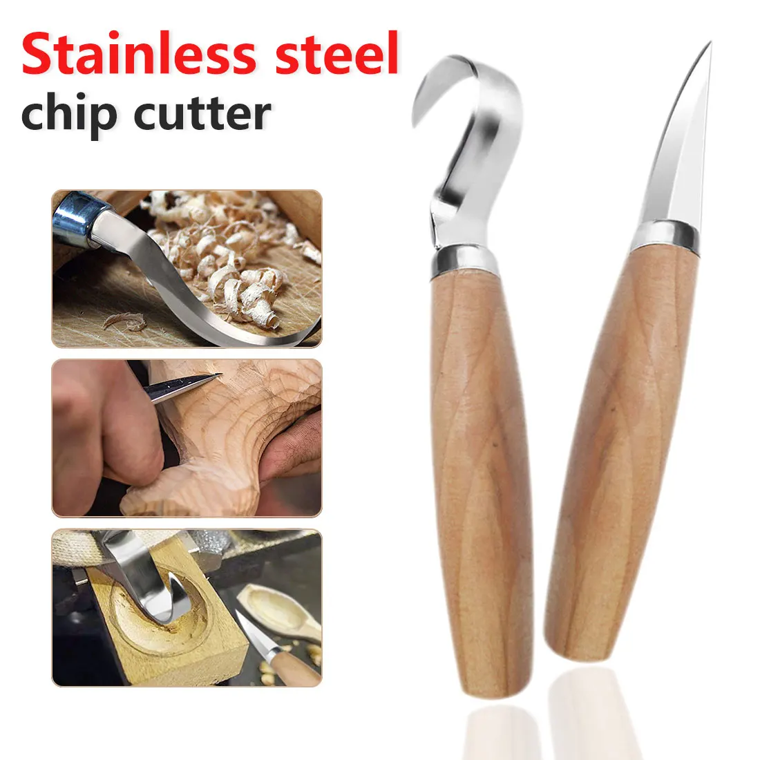 

Brand new 2 pieces/set of stainless steel woodcarving knives wood carving DIY wooden spoon handle carving knives woodcarving