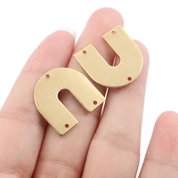 1pack raw brass u shape horseshoe pattern stamping charms pendant connnector diy earring bracelet jewelry making findings