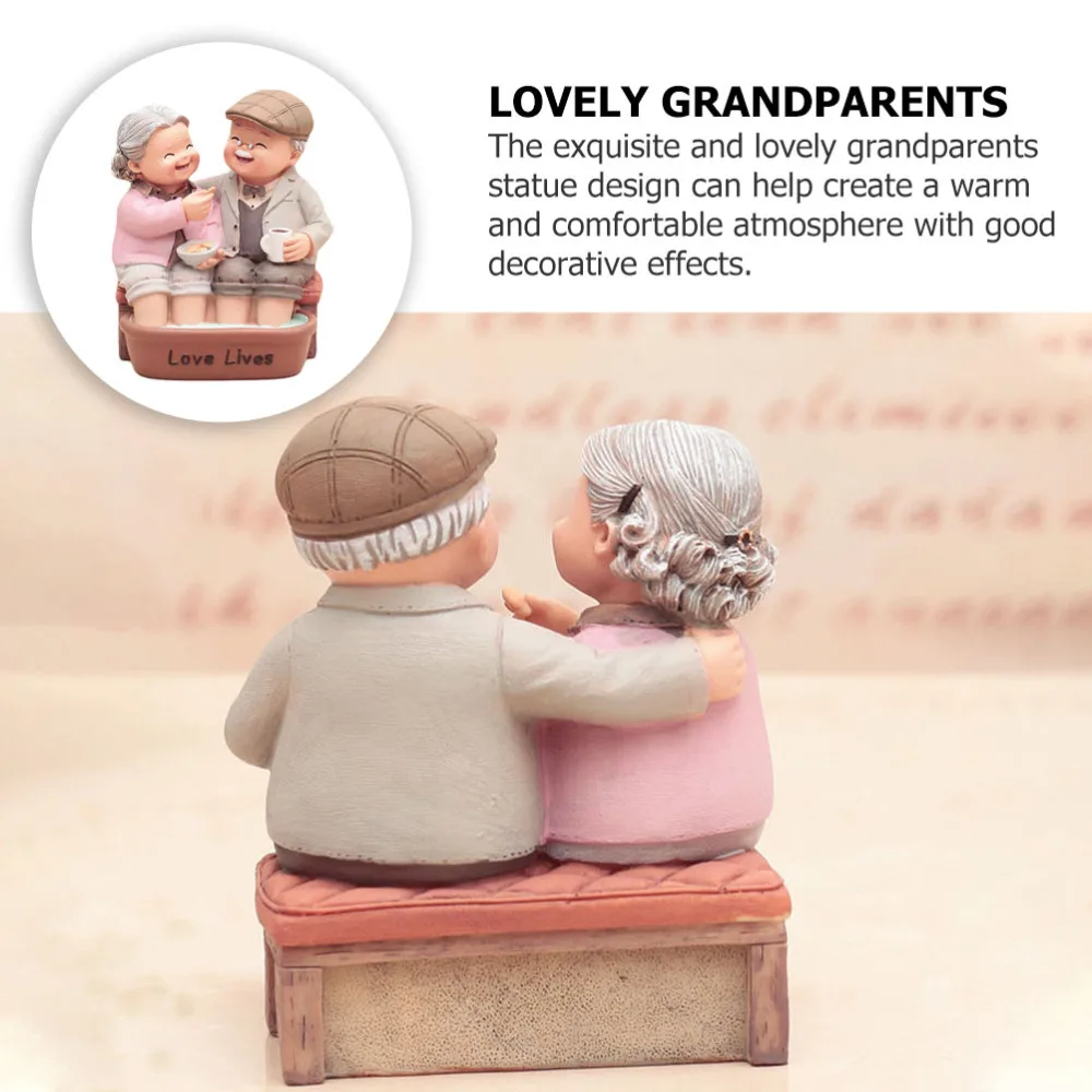 

1pc Grandpa and Grandma Decoration Creative Cake Ornament Home Mini Adornment