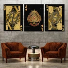 Настенное украшение King Queen Canvas King с принтом игральных карт, покер с рисунком в виде сердца для игровой комнаты