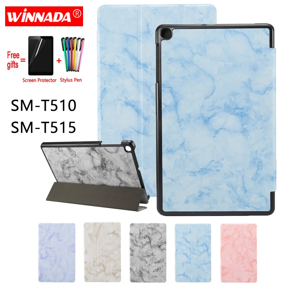 Чехол для планшета samsung galaxy Tab A 10,1 T510 T515 мраморный чехол Capa Coque для samsung galaxy SM-T510 SM-T515+ пленка+ ручка