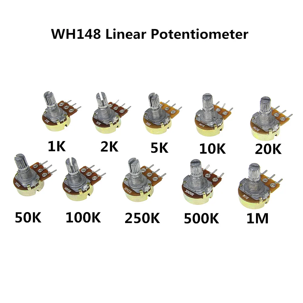 5 шт. усилитель WH148 B1K B2K B5K B10K B20K B50K B100K B500K 3 контакта 15 мм двойной стерео