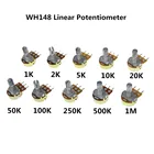 Усилитель с двойным стереопотенциометром WH148, B1K, B2K, B5K, B10K, B20K, B50K, B100K, B500K, 3 контакта, 15 мм, 1 к, 2 к, 5 к, 10 к, 50 к, 100 к, 500 к, 5 шт.