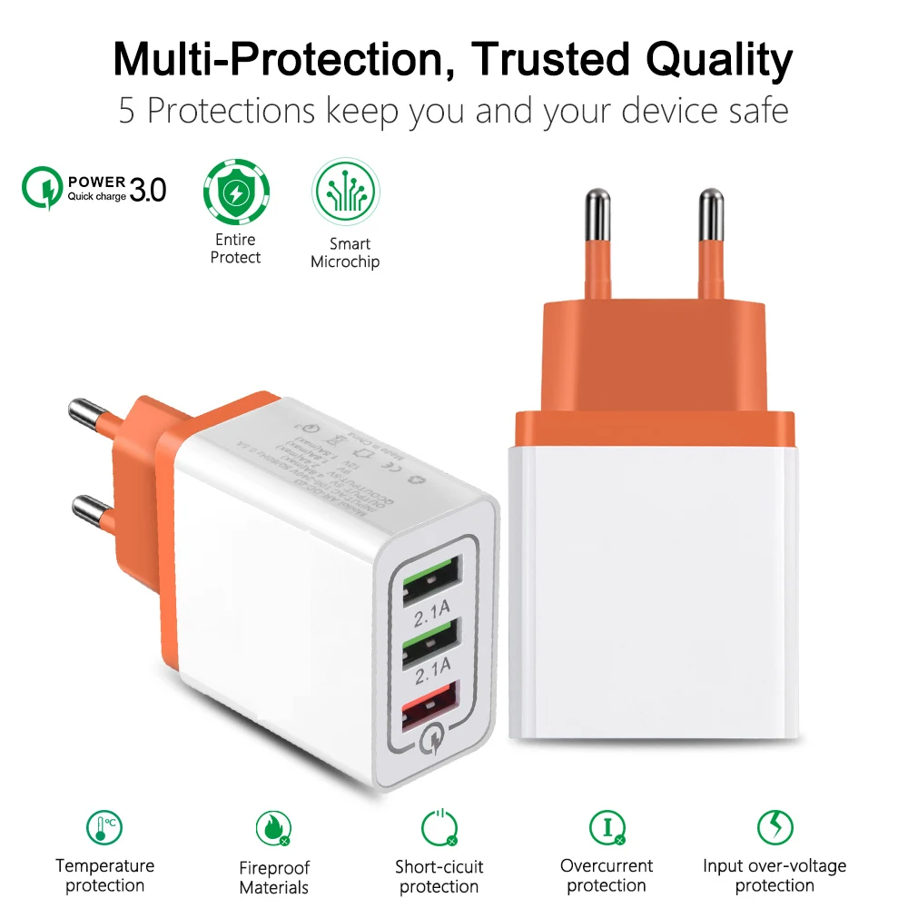 Зарядное устройство USB 3 0 USB-порта адаптер для быстрой зарядки iPhone 11 Pro iPad быстрое
