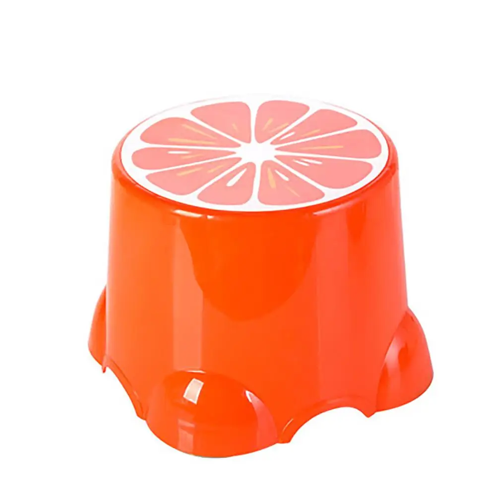 D (L size) OTHERHOUSE пластиковый табурет с фруктовым узором, нескользящая круглая банная скамейка, Детские табуретки, меняющая обувь, табурет для детей, мебель для дома - Цвет: D (L size)