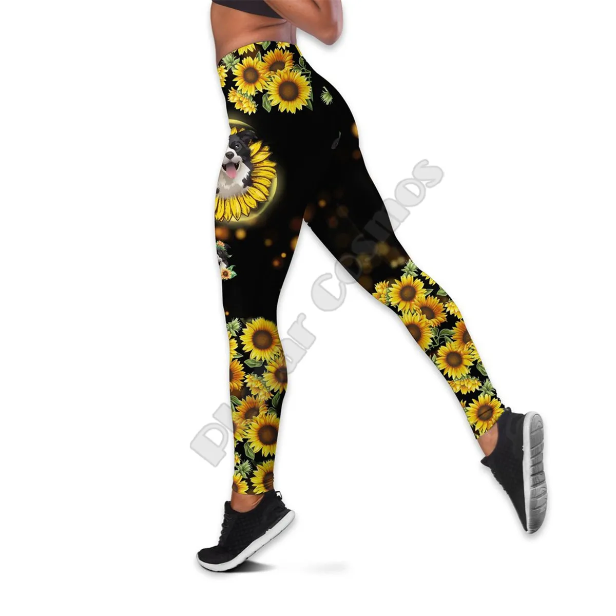 

PLstar Cosmos Sun Flower Border Collie 3d printed Women Leggins Christmas Sexy Festival Legging Yoga Pants