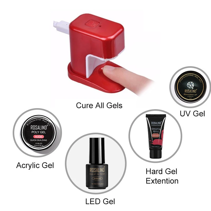 EUSCI 3 Вт мини светодиодная Сушилка для ногтей Портативный одним пальцем